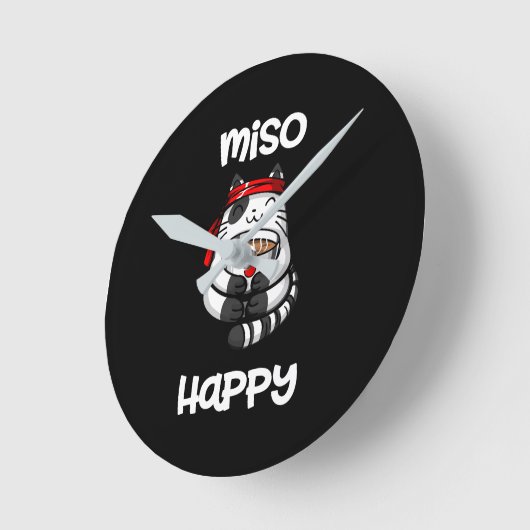 Horloge Ronde Funny Miso Happy (Angle)