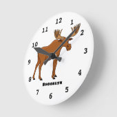 Horloge Ronde Funny moose (Angle)