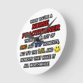 Horloge Ronde Funny Nurse Practitioner ... OMG WTF (Angle)