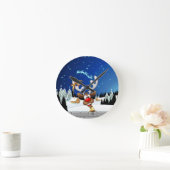 Horloge Ronde Funny Reindeer Peeking Christmas Meme  (Maison)