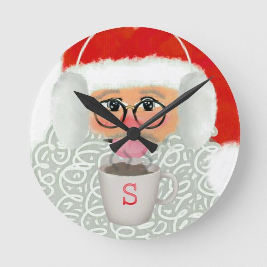 Horloge Ronde Funny Santa Claus (Recto)