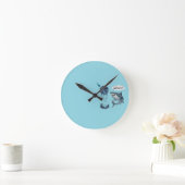 Horloge Ronde Funny shark diver lunch time :nice bubbles bro (Maison)