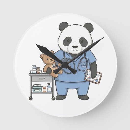 Horloge Ronde Future RN Panda: Adorable Medical Student  (Recto)