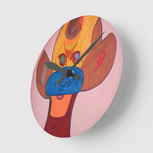 Horloge Ronde Futuristic Animal Art Wall Clock (Angle)