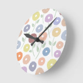 Horloge Ronde Fuzzy Flower Lg Pattern Pastels (Angle)