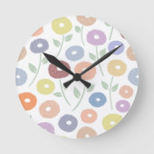 Horloge Ronde Fuzzy Flower Lg Pattern Pastels (Recto)
