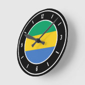 Horloge Ronde Gabon Drapeau élégant (Angle)