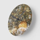 Horloge Ronde Galets Brown et gris naturel Abstrait
