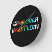 Horloge Ronde Game Over Insert Coin (Angle)