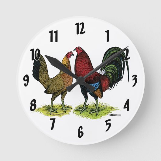 Horloge Ronde Gamefowl Pair (Recto)