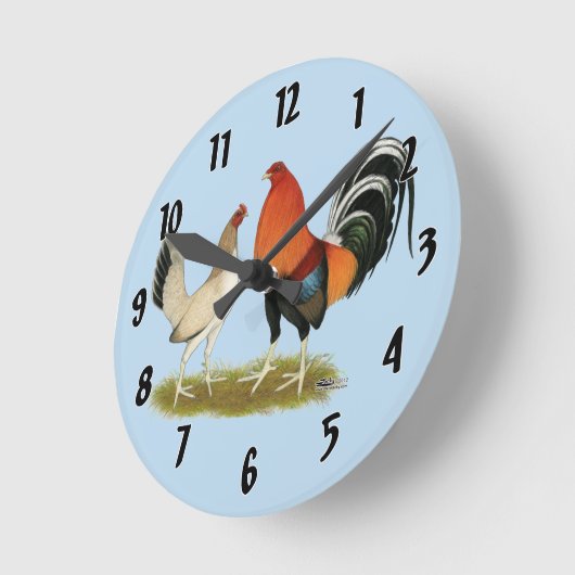 Horloge Ronde Gamefowl Wheatens (Angle)