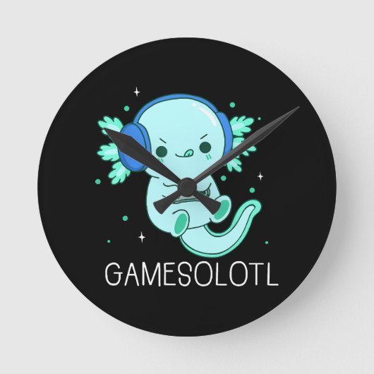 Horloge Ronde Gamesolotl Axolotl Gamer (Recto)
