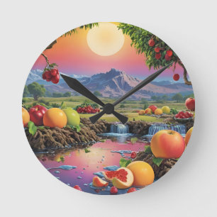 Horloge Ronde Gamme complète de couleurs de fruits 1