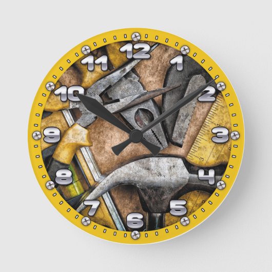 Horloge Ronde Garage Tools Man Cave Wall Clock (Recto)