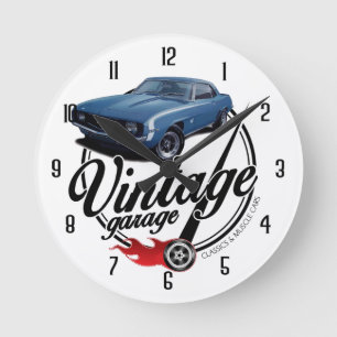 Horloge Ronde Garage vintage Camaro