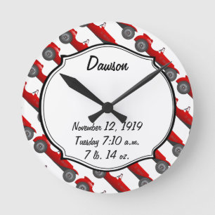 Horloge Ronde Garçons Chambre classique Cadeaux de voiture Sweet
