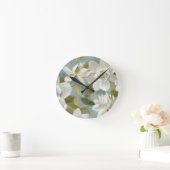 Horloge Ronde Gardenias sur bleu ardoise (Maison)
