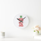 Horloge Ronde Gardez chaud et tricot pour Noël (Maison)