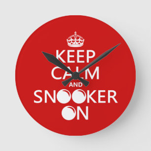 Horloge Ronde Gardez le calme et le billard sur (toutes les