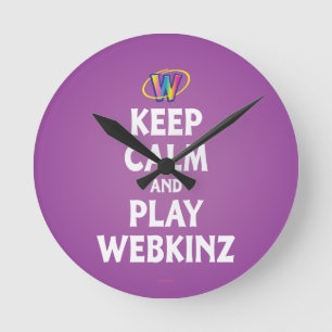 Horloge Ronde Gardez le calme et le jeu Webkinz
