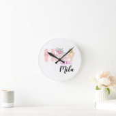 Horloge Ronde gâteau à la crème pour fille heureuse (Maison)