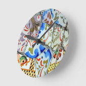 Horloge Ronde Gaudi's Park Guell Mosaic Tiles (Angle)