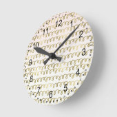 Horloge Ronde Gaufre pêche dorée (Angle)