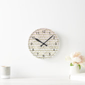 Horloge Ronde Gaufre pêche dorée (Maison)
