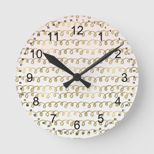 Horloge Ronde Gaufre pêche dorée (Recto)