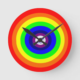 Horloge Ronde Gay Men Round Rainbow Wall Cup