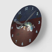 Horloge Ronde Gecko de couleur arc-en-ciel (Angle)