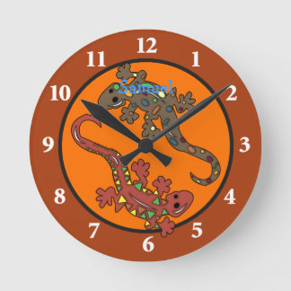 Horloge Ronde Gecko Lizard Mexican Theme Wall