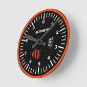 Horloge Ronde Geek de l'aviation pilote Altimeter (Angle)