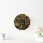 Horloge Ronde Geek Sortie carte circuit électronique orange PCB  (Maison)