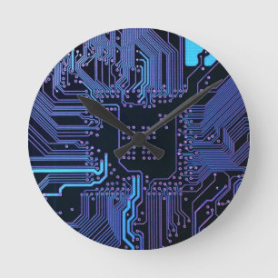 Horloge Ronde Geek Sortie carte de circuit électronique Nerd PCB