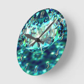 Horloge Ronde Gemme de diamant brillant élégant (Angle)