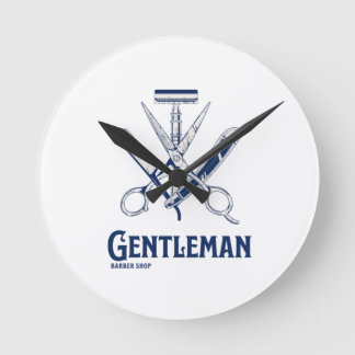 Horloge Ronde Gentleman Barber Shop