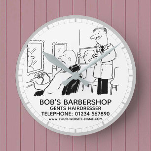 Horloge Ronde Gents Coiffeur et Barbier