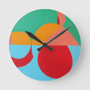 Horloge ronde géométrique à clé subtile