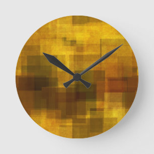 Horloge Ronde géométrique abstrait coloré vintage d'art