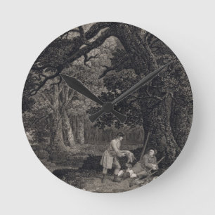 Horloge Ronde George Stubbs   tirant, le plat 4, gravé par va l