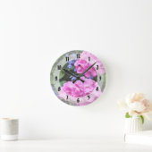 Horloge Ronde Geraniums et Periwinkle (Maison)