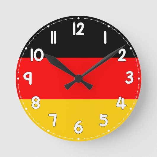Horloge Ronde German Flag Wall Clock - Flag of Germany (Recto)