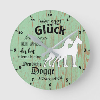 Horloge Ronde German only : Romantic Great Danes