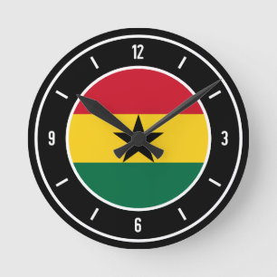 Horloge Ronde Ghana Flag