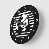 Horloge Ronde Giant Panda et Stripes (Angle)