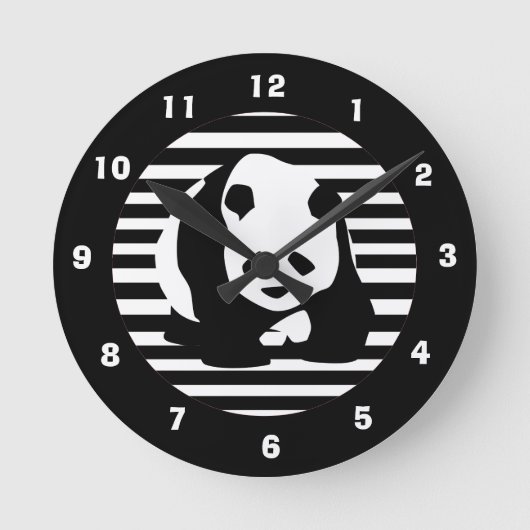 Horloge Ronde Giant Panda et Stripes (Recto)