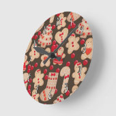 Horloge Ronde Gingerbread Cookies de vacances Cookie Noël (Angle)