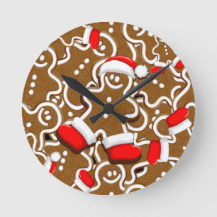 Horloge Ronde Gingerbread Man Christmas Santa Claus 