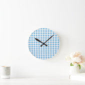 Horloge Ronde Gingham Bleu Bébé (Maison)